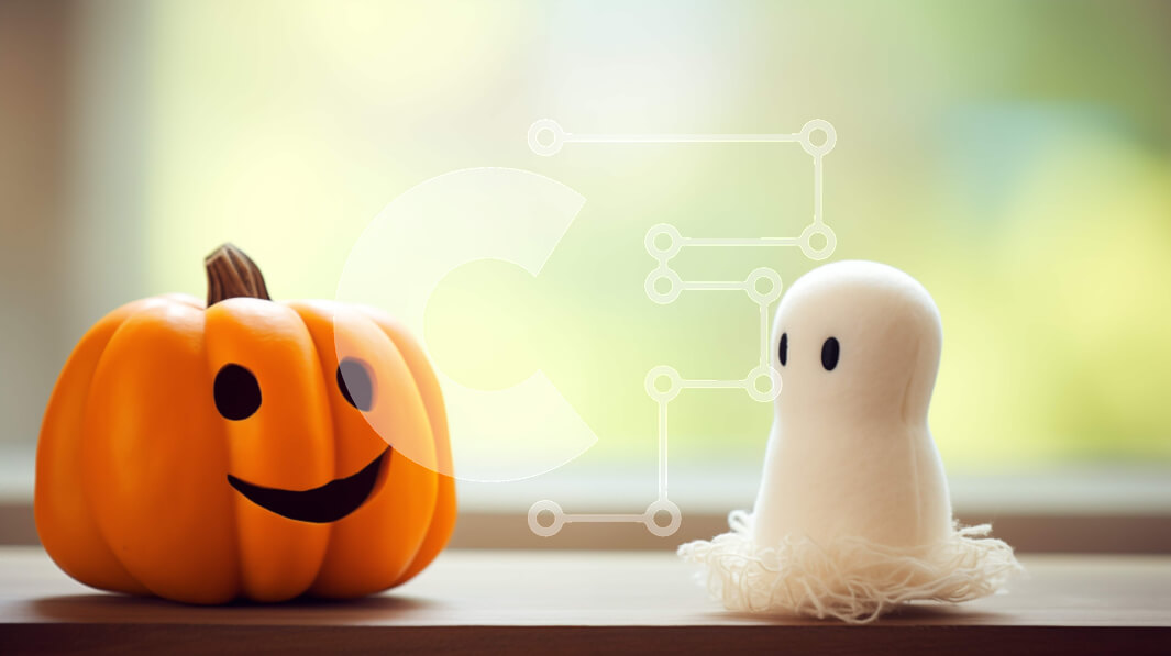 Intra Συλλεκτικό Ξύλινο Παζλ Plywood  4mm - Λευκή κούκλα φάντασμα και πορτοκαλί κολοκύθα στο περβάζι παραθύρου Σε Ξύλινο Κουτί - Διαστάσεις Puzzle: 10x10 cm – 25 κομμάτια