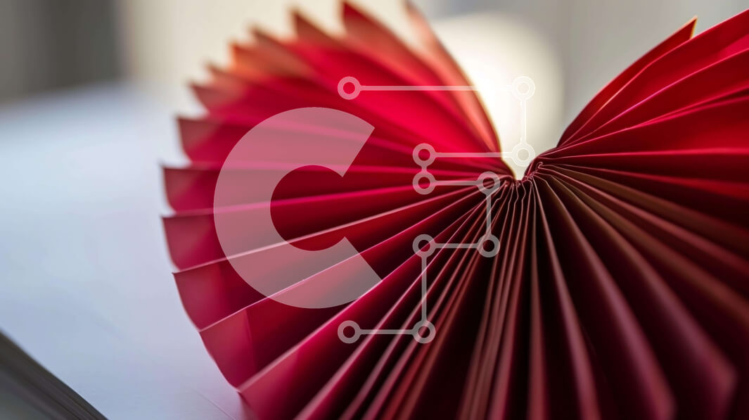 Intra Συλλεκτικό Ξύλινο Παζλ Plywood  4mm - Κόκκινο Origami σε σχήμα καρδιάς στο ανοιχτό βιβλίο Σε Ξύλινο Κουτί - Διαστάσεις Puzzle: 10x10 cm – 25 κομμάτια