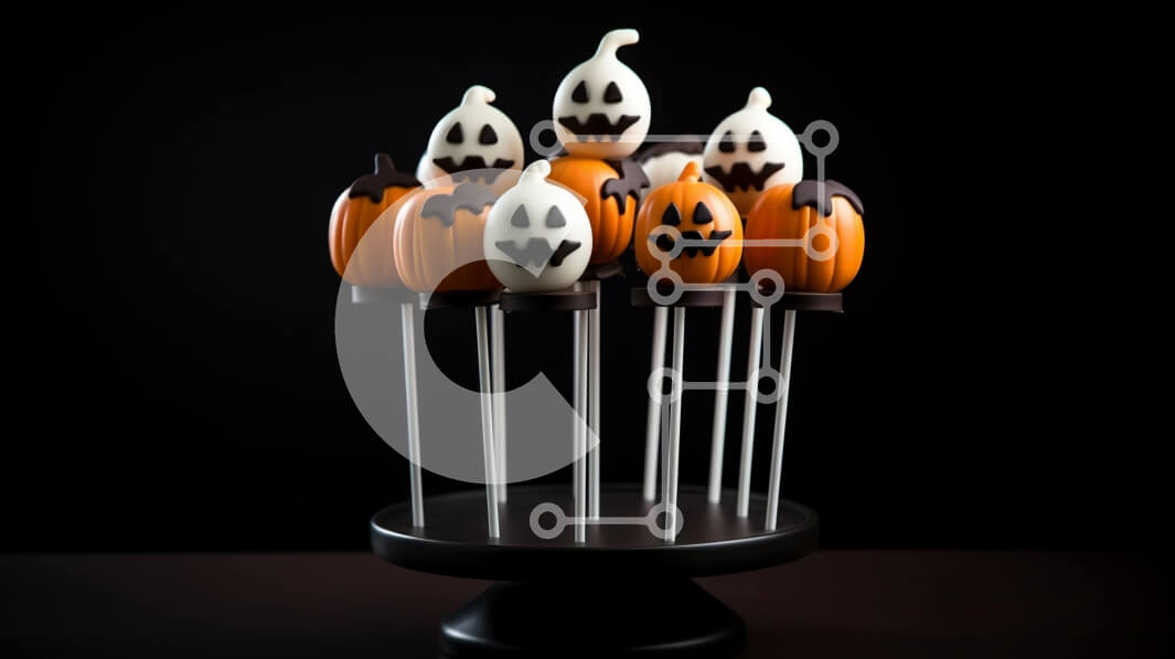 Σετ των 2 Intra Συλλεκτικό Ξύλινο Παζλ Plywood  4mm - Cake pops διακοσμημένα με κολοκύθες και φαντάσματα Σε Ξύλινο Κουτί - Διαστάσεις: 10x10 cm – 25 κομμάτια