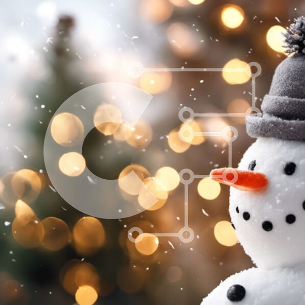 Intra Συλλεκτικό Ξύλινο Παζλ Plywood  4mm - Χιονάνθρωπος μπροστά από το φωτισμένο φόντο Σε Ξύλινο Κουτί - Διαστάσεις: 10x10 cm – 25 κομμάτια