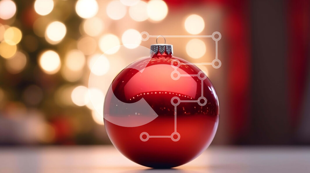 Intra Συλλεκτικό Ξύλινο Παζλ Plywood  4mm - Στολίδι Red Ball για εορταστική διακόσμηση Σε Ξύλινο Κουτί - Διαστάσεις: 10x10 cm – 25 κομμάτια