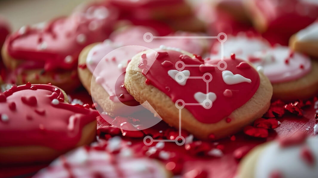 Σετ των 2 Intra Συλλεκτικό Ξύλινο Παζλ Plywood  4mm - Μπισκότα σε σχήμα καρδιάς Διακοσμημένα με Κόκκινο και Λευκό Πάγωμα Σε Ξύλινο Κουτί - Διαστάσεις: 10x10 cm – 25 κομμάτια