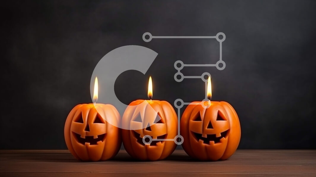 Intra Συλλεκτικό Ξύλινο Παζλ Plywood  4mm - Κεριά κολοκύθας αποκριών σε σκούρο ξύλινο τραπέζι Σε Ξύλινο Κουτί - Διαστάσεις: 10x10 cm – 25 κομμάτια