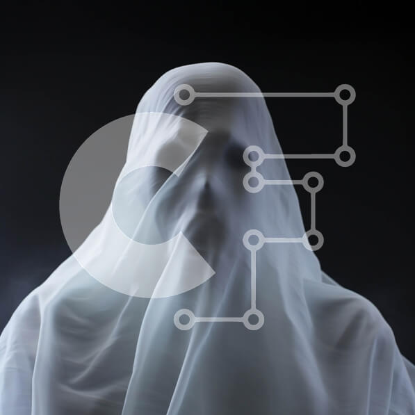 Intra Συλλεκτικό Ξύλινο Παζλ Plywood  4mm - Ghostly Figure σε λευκό Σε Ξύλινο Κουτί - Διαστάσεις Puzzle: 10x10 cm – 25 κομμάτια