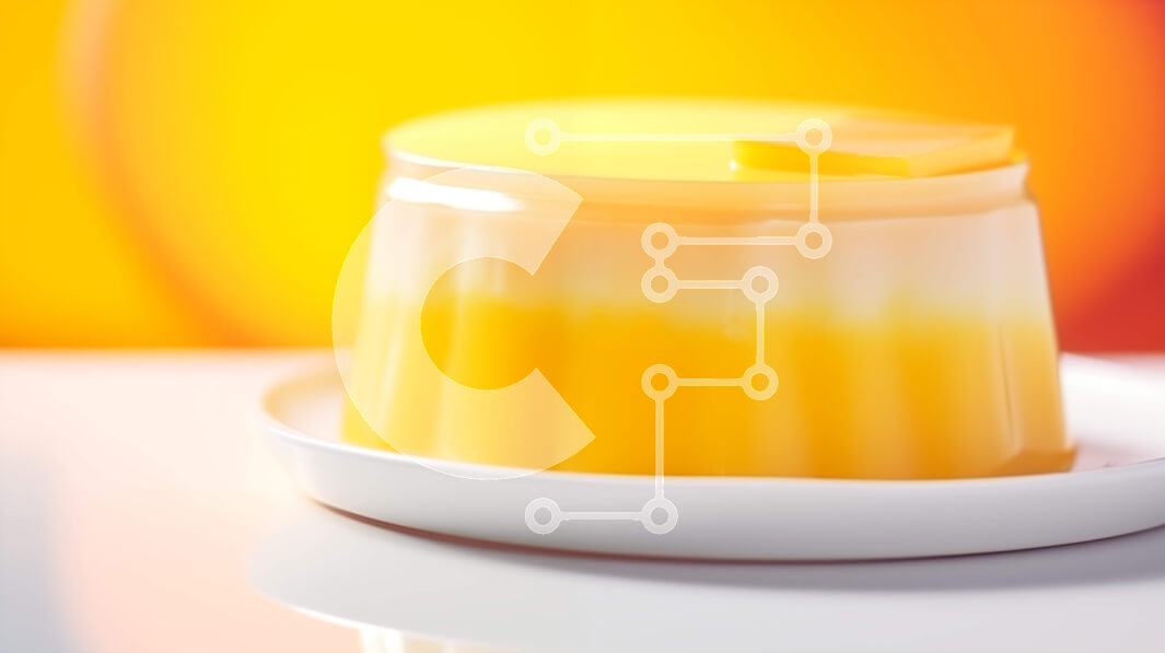 Σετ των 2 Intra Συλλεκτικό Ξύλινο Παζλ Plywood  4mm - Λευκό πιάτο με ζελέ πορτοκαλιού και φρούτα Σε Ξύλινο Κουτί - Διαστάσεις: 10x10 cm – 25 κομμάτια