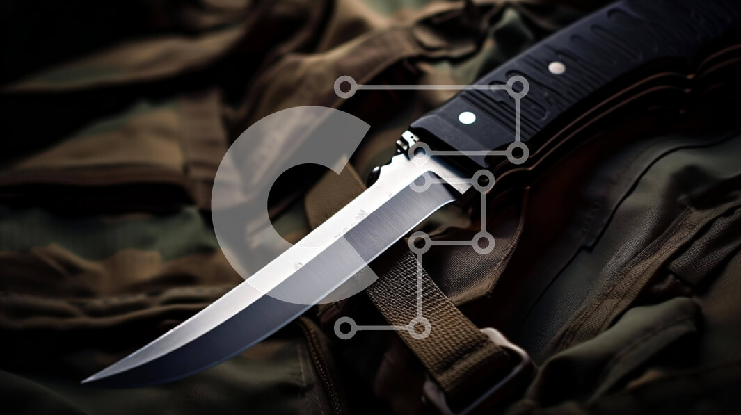 Intra Συλλεκτικό Ξύλινο Παζλ Plywood  4mm - Αιχμηρό μαχαίρι σε ρούχα παραλλαγής Σε Ξύλινο Κουτί - Διαστάσεις: 10x10 cm – 25 κομμάτια