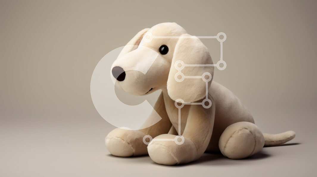 Intra Συλλεκτικό Ξύλινο Παζλ Plywood  4mm - Λευκός παραγεμισμένος σκύλος που κάθεται με γερμένο κεφάλι Σε Ξύλινο Κουτί - Διαστάσεις: 10x10 cm – 25 κομμάτια