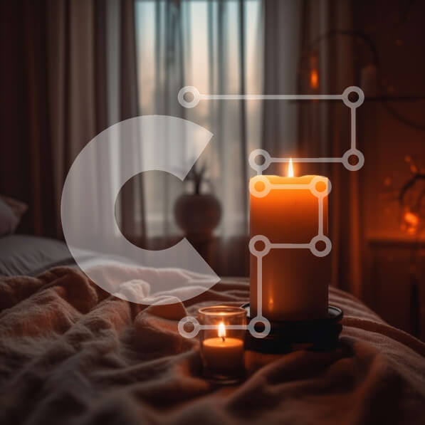 Intra Συλλεκτικό Ξύλινο Παζλ Plywood  4mm - Άνετη σκηνή με κεριά σε ένα κρεβάτι με παράθυρο στο φόντο Σε Ξύλινο Κουτί - Διαστάσεις Puzzle: 10x10 cm – 25 κομμάτια