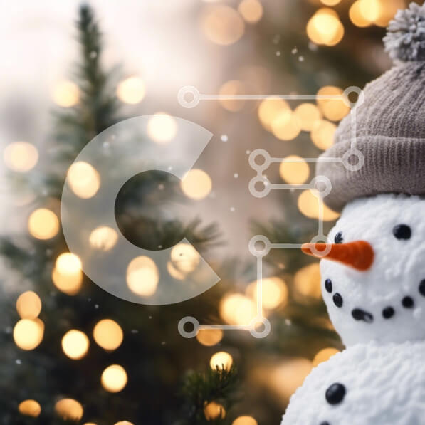 Intra Συλλεκτικό Ξύλινο Παζλ Plywood  4mm - Χιονάνθρωπος και στολισμένο χριστουγεννιάτικο δέντρο Σε Ξύλινο Κουτί - Διαστάσεις: 10x10 cm – 25 κομμάτια