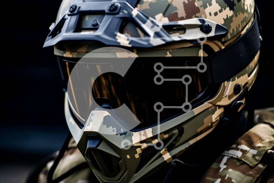 Intra Συλλεκτικό Ξύλινο Παζλ Plywood  4mm - Άνδρας με εξοπλισμό καμουφλάζ χακί με κράνος και γυαλιά Σε Ξύλινο Κουτί - Διαστάσεις Puzzle: 10x10 cm – 25 κομμάτια