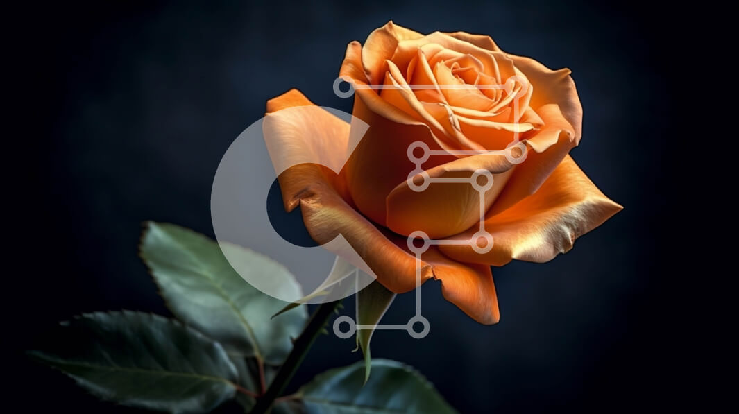 Intra Συλλεκτικό Ξύλινο Παζλ Plywood  4mm - Όμορφη εικόνα ενός πορτοκαλί τριαντάφυλλου σε μαύρο φόντο Σε Ξύλινο Κουτί - Διαστάσεις: 10x10 cm – 25 κομμάτια