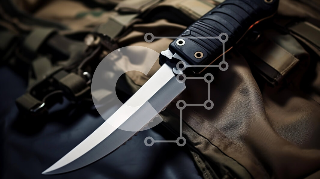 Intra Συλλεκτικό Ξύλινο Παζλ Plywood  4mm - Μαχαίρι σε σακίδιο στρατού Σε Ξύλινο Κουτί - Διαστάσεις: 10x10 cm – 25 κομμάτια