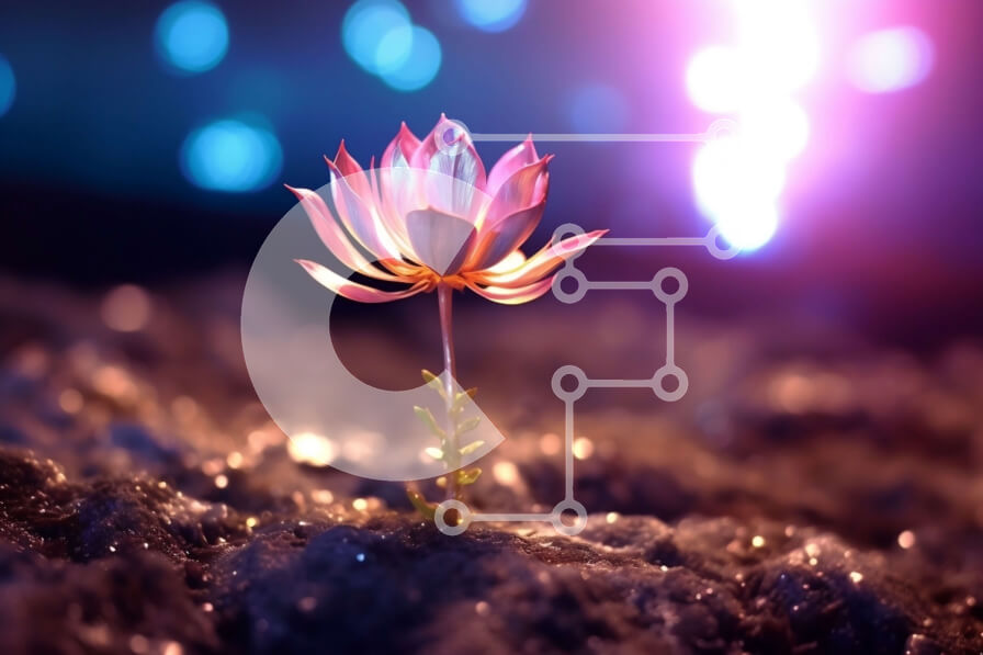 Intra Συλλεκτικό Ξύλινο Παζλ Plywood  4mm - Όμορφη εικόνα ενός ροζ λουλουδιού λωτού που ανθίζει μπροστά από έναν μπλε ουρανό Σε Ξύλινο Κουτί - Διαστάσεις: 10x10 cm – 25 κομμάτια