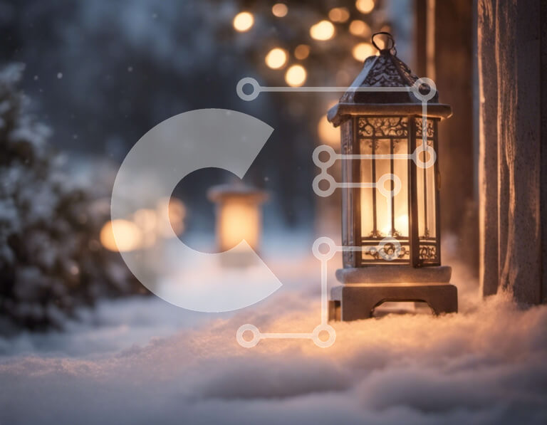 Intra Συλλεκτικό Ξύλινο Παζλ Plywood  4mm - Χειμερινό φανάρι στο χιόνι Σε Ξύλινο Κουτί - Διαστάσεις Puzzle: 10x10 cm – 25 κομμάτια