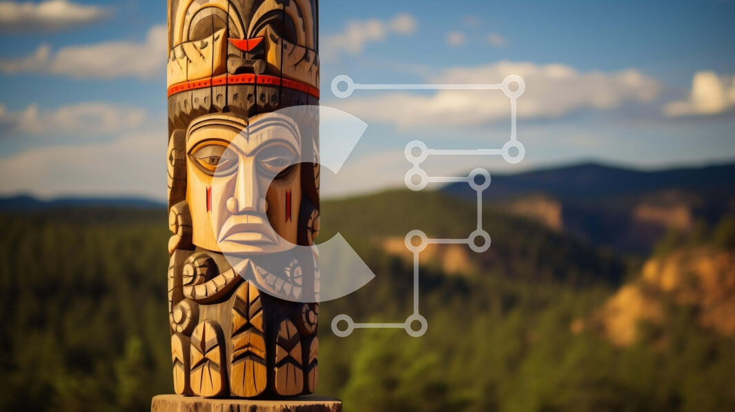 Intra Συλλεκτικό Ξύλινο Παζλ Plywood  4mm - Ξύλινο κοντάρι τοτέμ με σκαλιστό πρόσωπο σε φυσικό περιβάλλον Σε Ξύλινο Κουτί - Διαστάσεις: 10x10 cm – 25 κομμάτια