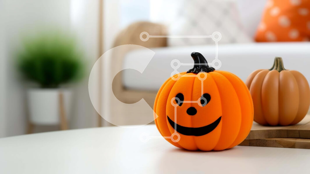 Intra Συλλεκτικό Ξύλινο Παζλ Plywood  4mm - Κολοκύθα αποκριών και φυτά σε γλάστρες Σε Ξύλινο Κουτί - Διαστάσεις: 10x10 cm – 25 κομμάτια