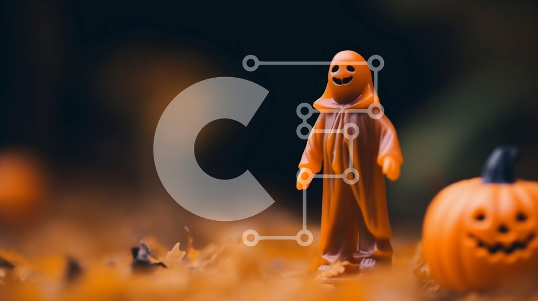 Intra Συλλεκτικό Ξύλινο Παζλ Plywood  4mm - Πορτοκαλί φιγούρα παιχνιδιού σε αποκριάτικη στολή με κολοκύθες και φύλλα Σε Ξύλινο Κουτί - Διαστάσεις Puzzle: 10x10 cm – 25 κομμάτια