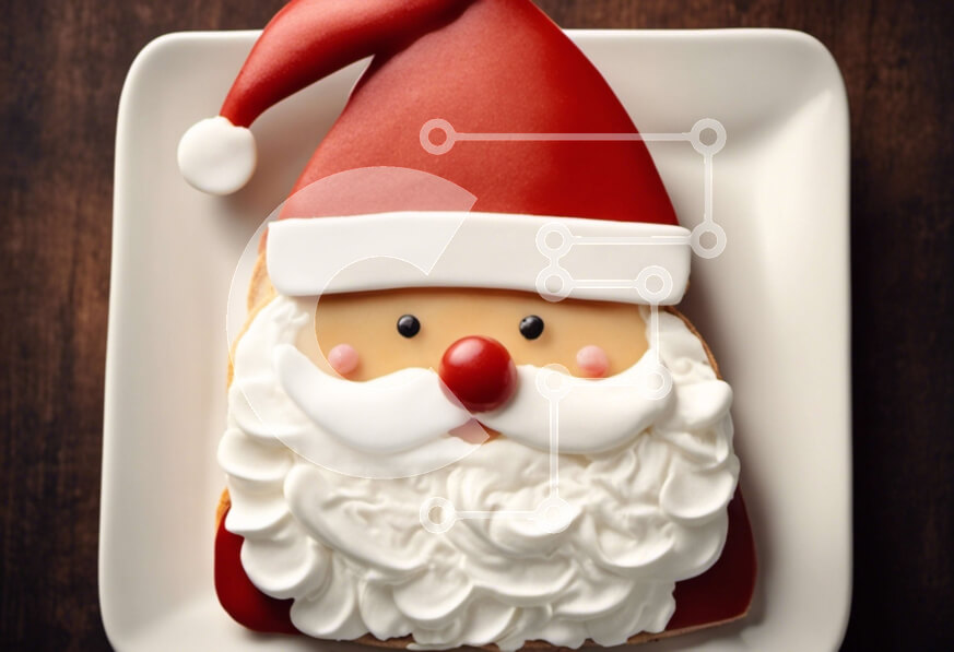 Σετ των 2 Intra Συλλεκτικό Ξύλινο Παζλ Plywood  4mm - Μπισκότο Άγιου Βασίλη σε ένα άσπρο πιάτο Σε Ξύλινο Κουτί - Διαστάσεις: 10x10 cm – 25 κομμάτια