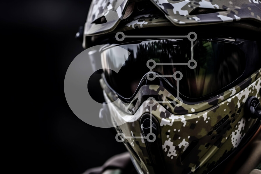 Intra Συλλεκτικό Ξύλινο Παζλ Plywood  4mm - Άνδρας με στρατιωτικό εξοπλισμό με κράνος παραλλαγής Σε Ξύλινο Κουτί - Διαστάσεις Puzzle: 10x10 cm – 25 κομμάτια