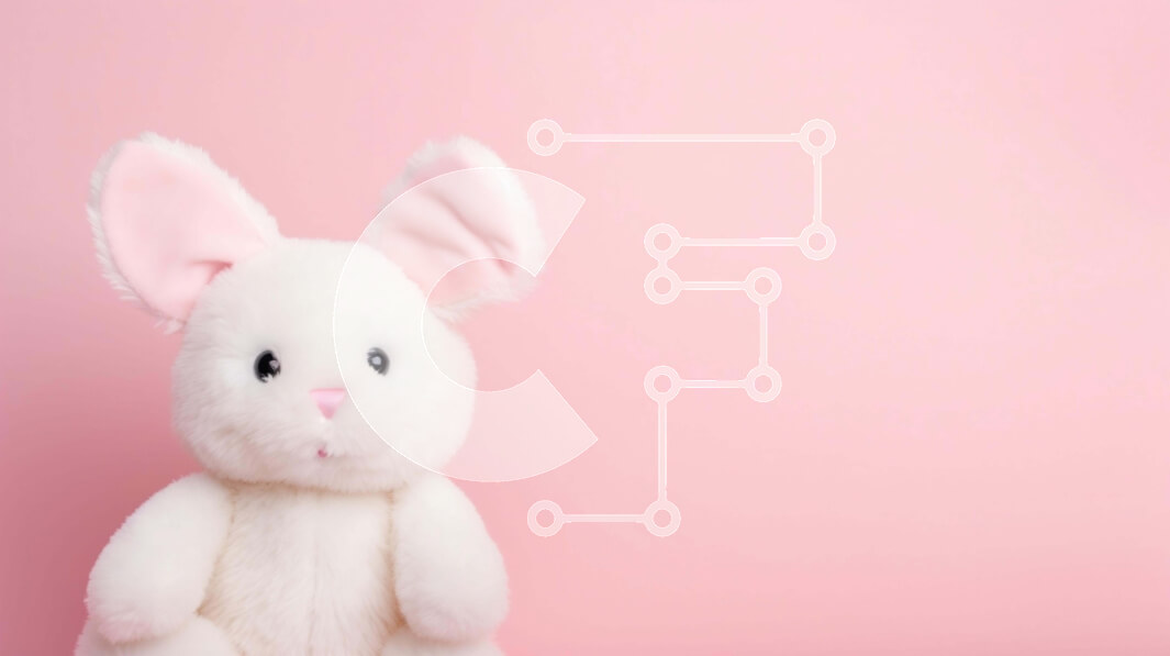 Intra Συλλεκτικό Ξύλινο Παζλ Plywood  4mm - Λευκό γεμιστό κουνελάκι με ροζ αυτιά σε ροζ φόντο Σε Ξύλινο Κουτί - Διαστάσεις Puzzle: 10x10 cm – 25 κομμάτια