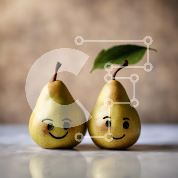 Σετ των 2 Intra Συλλεκτικό Ξύλινο Παζλ Plywood  4mm - Αχλάδια Smiley Face με Φύλλο Διακόσμηση Σε Ξύλινο Κουτί - Διαστάσεις: 10x10 cm – 25 κομμάτια