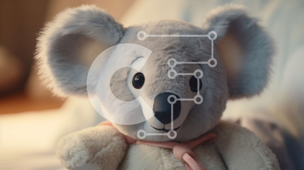 Intra Συλλεκτικό Ξύλινο Παζλ Plywood  4mm - Γεμιστή αρκούδα κοάλα που κάθεται στο κρεβάτι ή στον καναπέ Σε Ξύλινο Κουτί - Διαστάσεις Puzzle: 10x10 cm – 25 κομμάτια