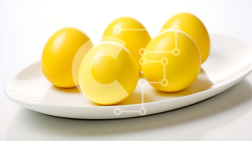 Σετ των 2 Intra Συλλεκτικό Ξύλινο Παζλ Plywood  4mm - Πιάτο με πέντε κίτρινα αυγά Σε Ξύλινο Κουτί - Διαστάσεις: 10x10 cm – 25 κομμάτια