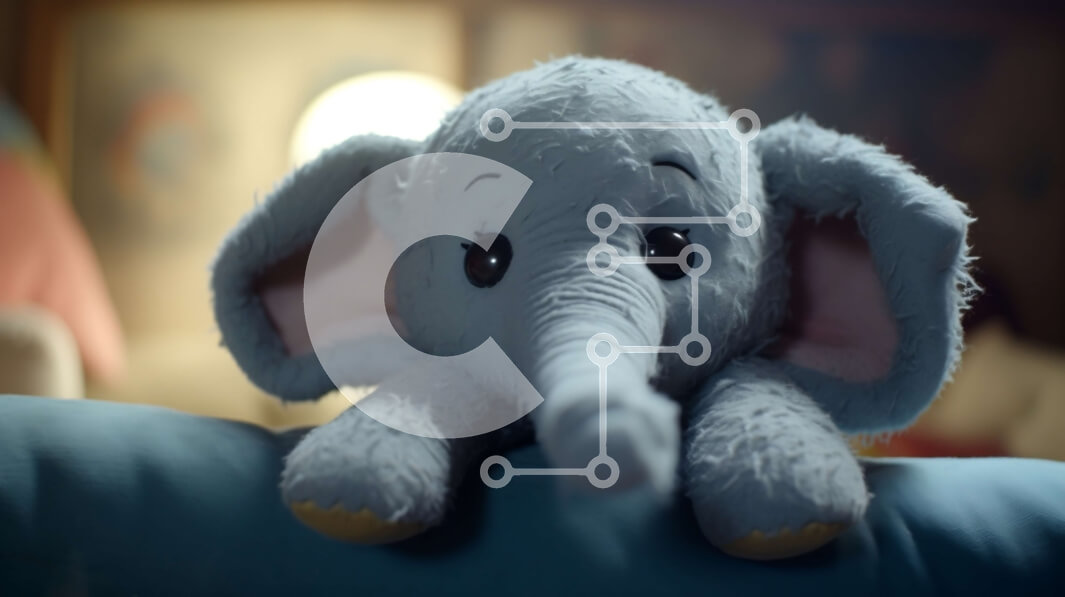 Intra Συλλεκτικό Ξύλινο Παζλ Plywood  4mm - Γκρι γεμιστός ελέφαντας που στηρίζεται σε έναν καναπέ Σε Ξύλινο Κουτί - Διαστάσεις: 10x10 cm – 25 κομμάτια