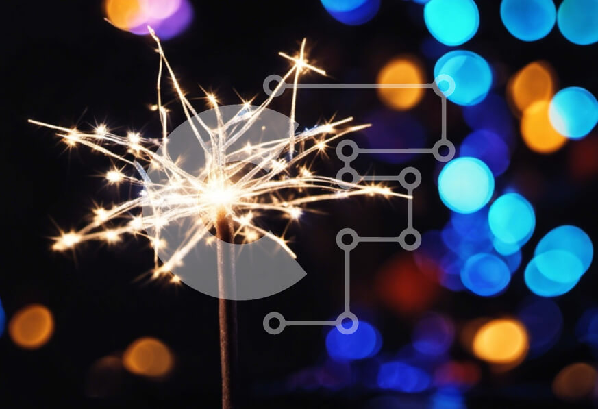 Intra Συλλεκτικό Ξύλινο Παζλ Plywood  4mm - Βεγγαλικό με φόντο φώτα Bokeh Σε Ξύλινο Κουτί - Διαστάσεις: 10x10 cm – 25 κομμάτια