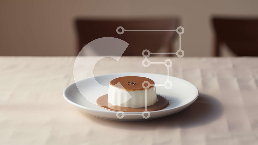 Σετ των 2 Intra Συλλεκτικό Ξύλινο Παζλ Plywood  4mm - Αγνώστου ταυτότητας επιδόρπιο σε ένα άσπρο πιάτο με σάλτσα σοκολάτας Σε Ξύλινο Κουτί - Διαστάσεις: 10x10 cm – 25 κομμάτια