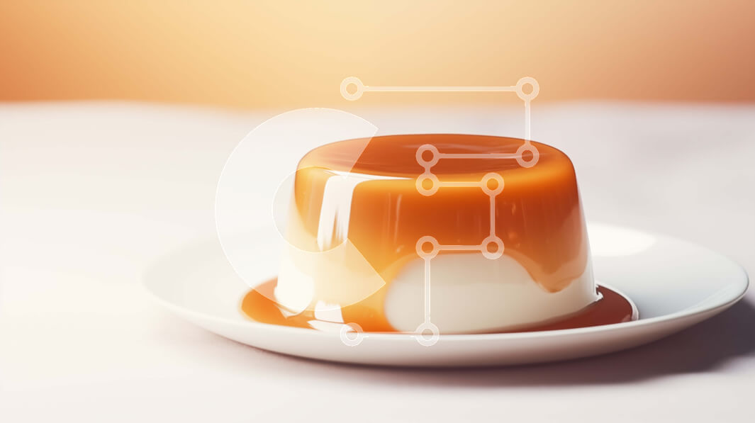 Σετ των 2 Intra Συλλεκτικό Ξύλινο Παζλ Plywood  4mm - Νόστιμο λευκό επιδόρπιο με σάλτσα καραμέλας Σε Ξύλινο Κουτί - Διαστάσεις: 10x10 cm – 25 κομμάτια