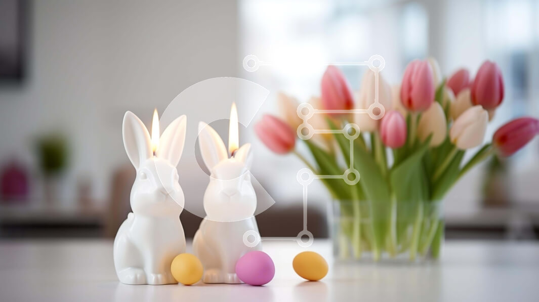 Intra Συλλεκτικό Ξύλινο Παζλ Plywood  4mm - Διακοσμήσεις Πασχαλινών Τραπεζιών με Λαμπάδες και Ανοιξιάτικα Λουλούδια Σε Ξύλινο Κουτί - Διαστάσεις: 10x10 cm – 25 κομμάτια