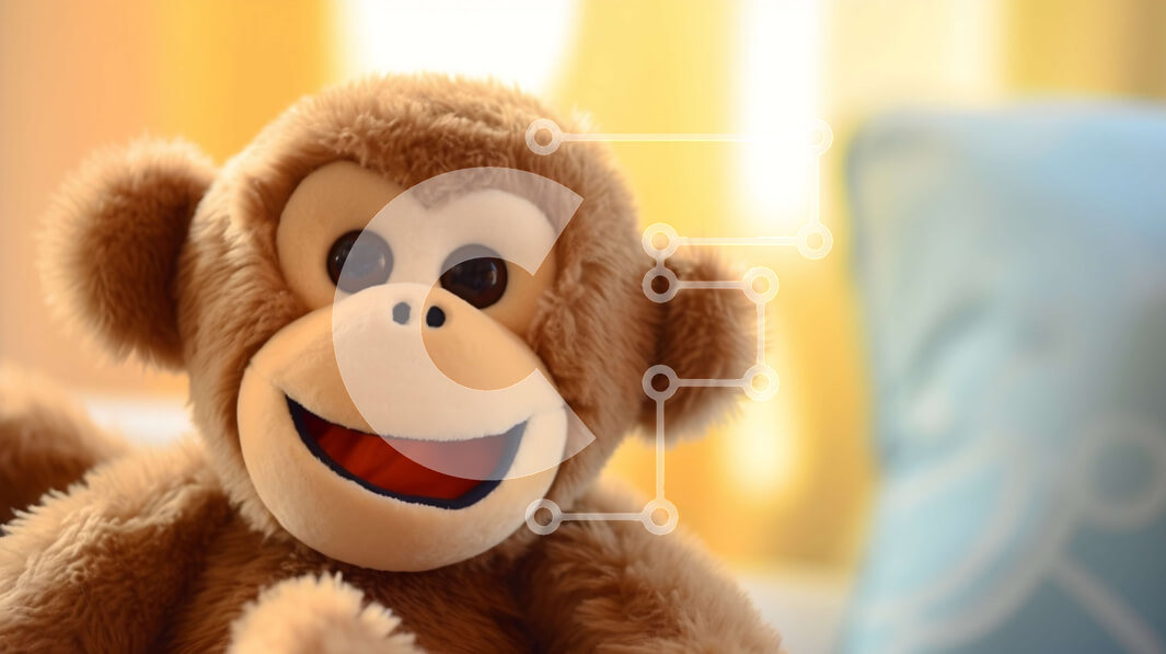 Σετ των 2 Intra Συλλεκτικό Ξύλινο Παζλ Plywood  4mm - Happy Monkey γεμιστό ζώο στον καναπέ Σε Ξύλινο Κουτί - Διαστάσεις: 10x10 cm – 25 κομμάτια