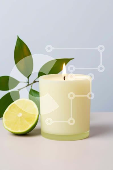 Intra Συλλεκτικό Ξύλινο Παζλ Plywood  4mm - Κερί με λάιμ και φύλλα Σε Ξύλινο Κουτί - Διαστάσεις: 10x10 cm – 25 κομμάτια