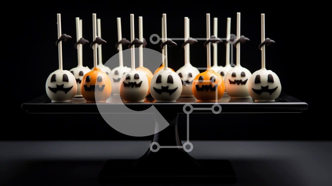 Σετ των 2 Intra Συλλεκτικό Ξύλινο Παζλ Plywood  4mm - Halloween Cake Pops και Εμφάνιση μπισκότων κολοκύθας Σε Ξύλινο Κουτί - Διαστάσεις: 10x10 cm – 25 κομμάτια