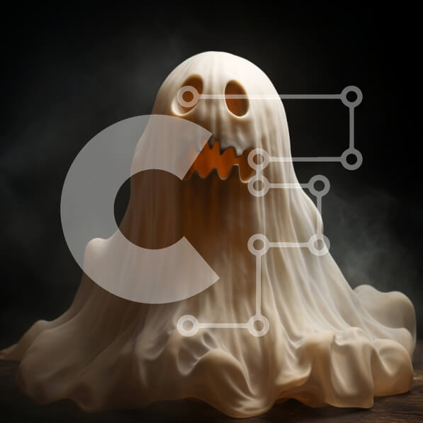 Intra Συλλεκτικό Ξύλινο Παζλ Plywood  4mm - Λευκό ειδώλιο φάντασμα που επιπλέει στον αέρα Σε Ξύλινο Κουτί - Διαστάσεις Puzzle: 10x10 cm – 25 κομμάτια