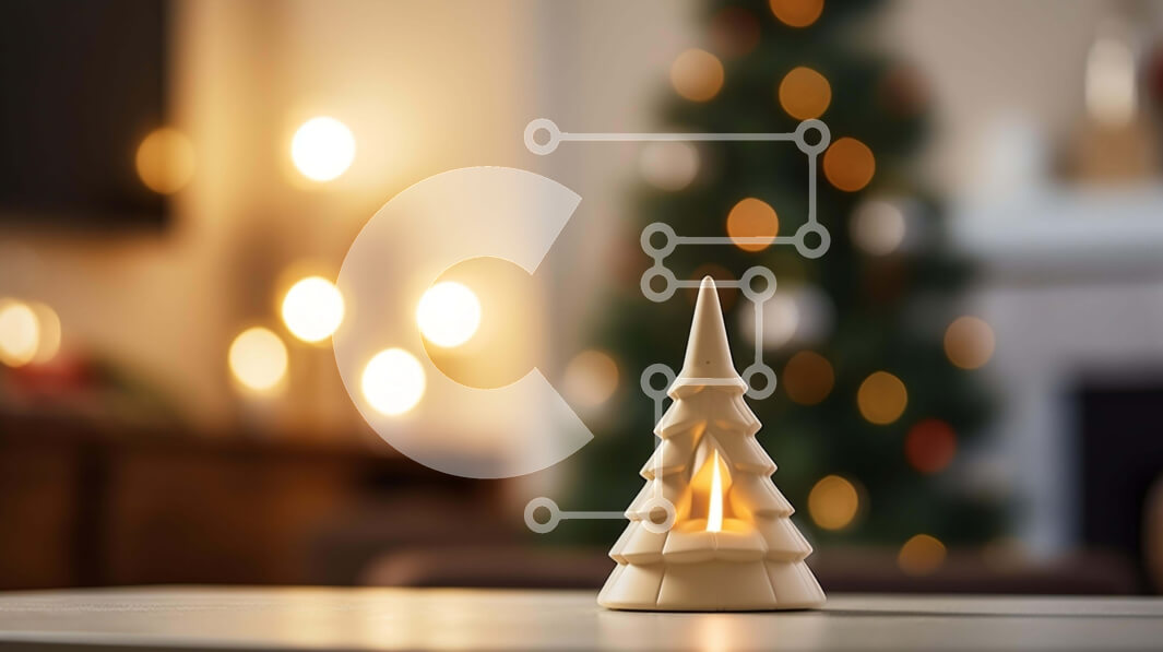 Intra Συλλεκτικό Ξύλινο Παζλ Plywood  4mm - Διακοσμητικό κερί δέντρου για την εορταστική περίοδο Σε Ξύλινο Κουτί - Διαστάσεις: 10x10 cm – 25 κομμάτια