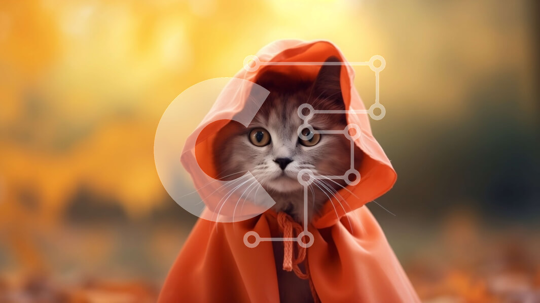 Σετ των 2 Intra Συλλεκτικό Ξύλινο Παζλ Plywood  4mm - Περίεργη γάτα στα φθινοπωρινά φύλλα Σε Ξύλινο Κουτί - Διαστάσεις: 10x10 cm – 25 κομμάτια