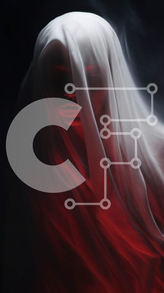 Intra Συλλεκτικό Ξύλινο Παζλ Plywood  4mm - Φανταστική φιγούρα καλυμμένη με λευκά πέπλα και κόκκινο καπνό Σε Ξύλινο Κουτί - Διαστάσεις Puzzle: 10x10 cm – 25 κομμάτια