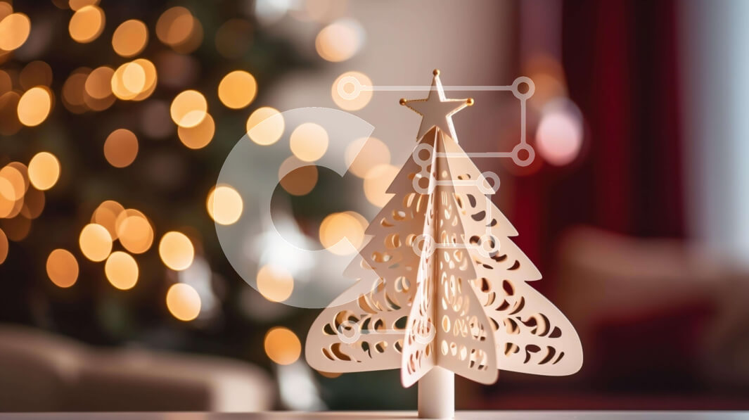 Intra Συλλεκτικό Ξύλινο Παζλ Plywood  4mm - Μικρή διακόσμηση χριστουγεννιάτικου δέντρου στο τραπέζι Σε Ξύλινο Κουτί - Διαστάσεις: 10x10 cm – 25 κομμάτια