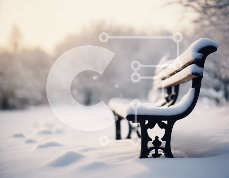 Intra Συλλεκτικό Ξύλινο Παζλ Plywood  4mm - Χιονισμένος πάγκος πάρκου σε ανοιχτό χώρο Σε Ξύλινο Κουτί - Διαστάσεις Puzzle: 10x10 cm – 25 κομμάτια