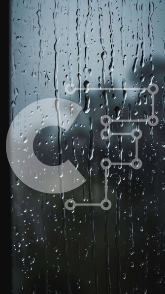 Intra Συλλεκτικό Ξύλινο Παζλ Plywood  4mm - Προβολή παραθύρου Rainy Day με δέντρα στο φόντο Σε Ξύλινο Κουτί - Διαστάσεις Puzzle: 10x10 cm – 25 κομμάτια