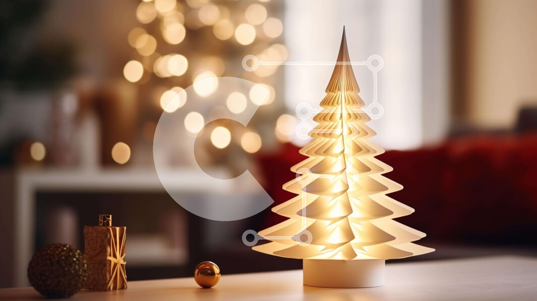 Intra Συλλεκτικό Ξύλινο Παζλ Plywood  4mm - Λευκός στολισμός χριστουγεννιάτικου δέντρου για τις γιορτές Σε Ξύλινο Κουτί - Διαστάσεις: 10x10 cm – 25 κομμάτια