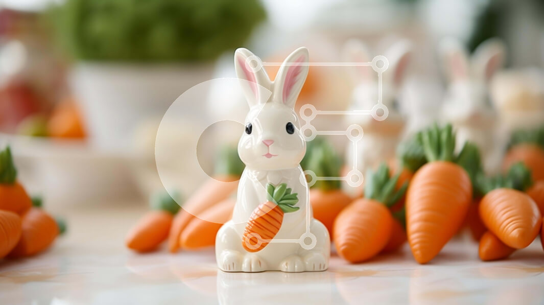 Intra Συλλεκτικό Ξύλινο Παζλ Plywood  4mm - Ειδώλιο λαγουδάκι του Πάσχα με καρότα Σε Ξύλινο Κουτί - Διαστάσεις: 10x10 cm – 25 κομμάτια