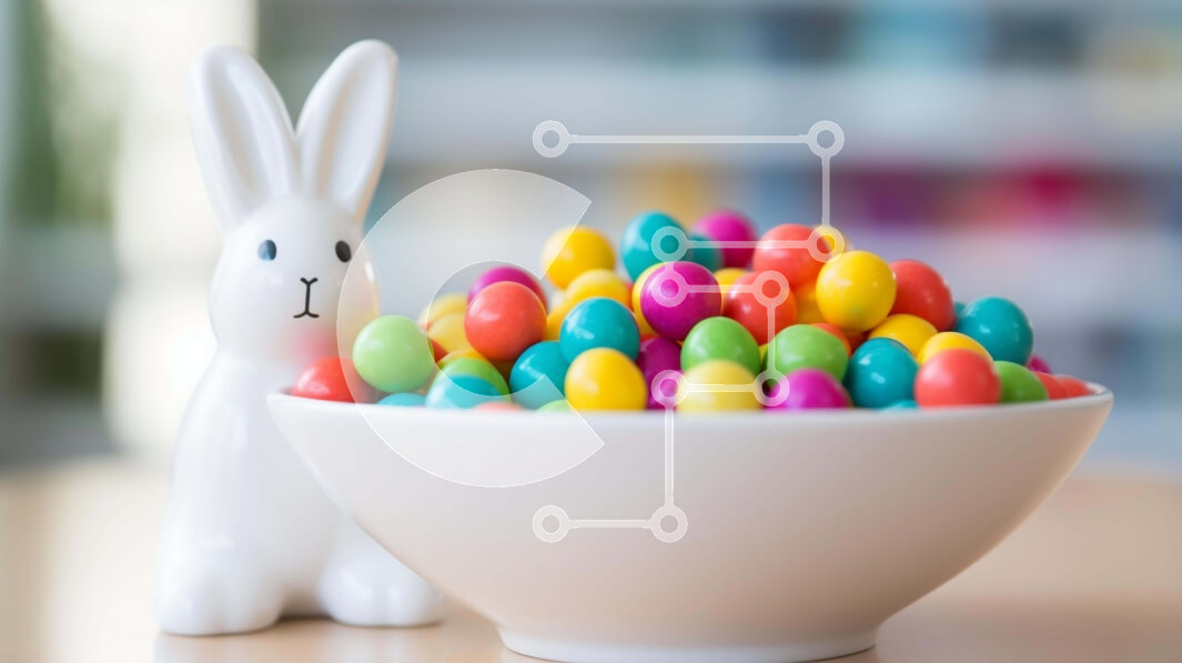 Intra Συλλεκτικό Ξύλινο Παζλ Plywood  4mm - Ειδώλιο Πασχαλινό λαγουδάκι με πολύχρωμα ζελέ Σε Ξύλινο Κουτί - Διαστάσεις: 10x10 cm – 25 κομμάτια