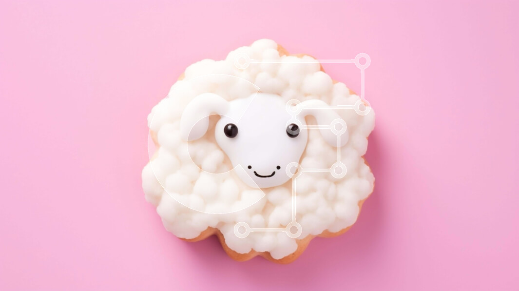 Σετ των 2 Intra Συλλεκτικό Ξύλινο Παζλ Plywood  4mm - Μπισκότο σε σχήμα προβάτου διακοσμημένο με λευκό πάγωμα σε ροζ φόντο Σε Ξύλινο Κουτί - Διαστάσεις: 10x10 cm – 25 κομμάτια