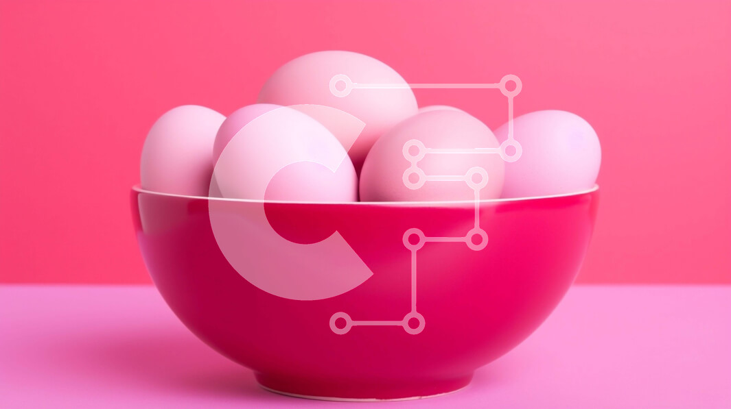 Intra Συλλεκτικό Ξύλινο Παζλ Plywood  4mm - Πασχαλινά αυγά σε κόκκινο μπολ σε ροζ φόντο Σε Ξύλινο Κουτί - Διαστάσεις: 10x10 cm – 25 κομμάτια