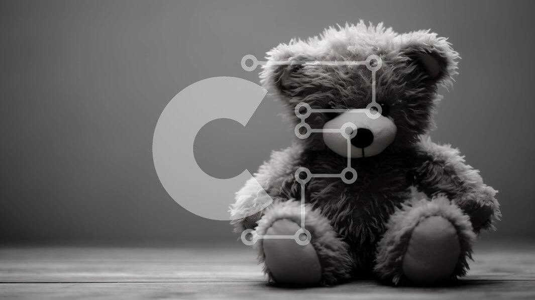 Intra Συλλεκτικό Ξύλινο Παζλ Plywood  4mm - Γκρι αρκουδάκι που κάθεται στο έδαφος σε μαύρο και άσπρο Σε Ξύλινο Κουτί - Διαστάσεις: 10x10 cm – 25 κομμάτια