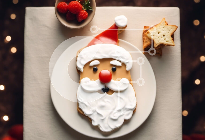 Σετ των 2 Intra Συλλεκτικό Ξύλινο Παζλ Plywood  4mm - Κέικ σε σχήμα Άγιου Βασίλη με μούρα και μπισκότα Σε Ξύλινο Κουτί - Διαστάσεις: 10x10 cm – 25 κομμάτια