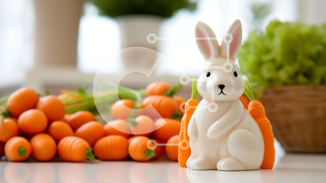 Intra Συλλεκτικό Ξύλινο Παζλ Plywood  4mm - Ειδώλιο λαγουδάκι του Πάσχα με καρότα Σε Ξύλινο Κουτί - Διαστάσεις Puzzle: 10x10 cm – 25 κομμάτια